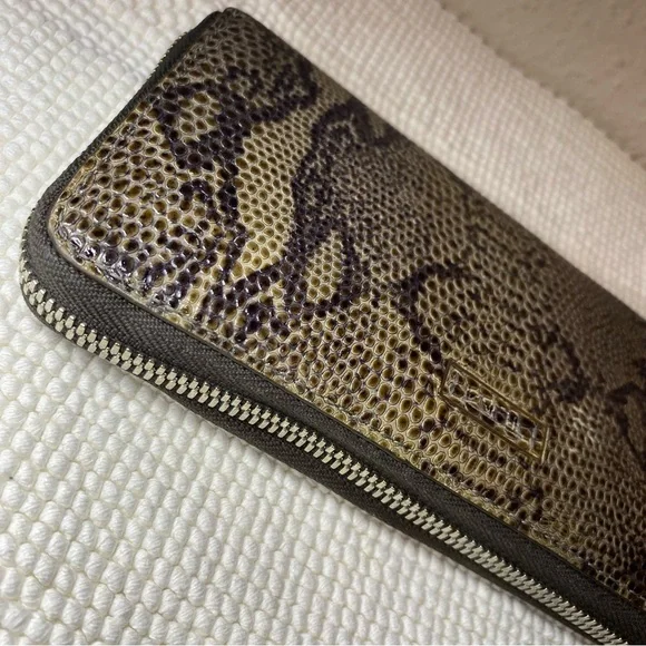 Tumi Snakeskin Pattern Zip Wallet - Picture 8 of 11